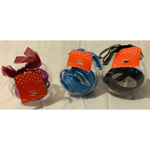 Clear Ball Ornaments 15 Piece Bangle Bracelets Blue Purple Black Lot 3 Sparkle - Picture 3 of 10